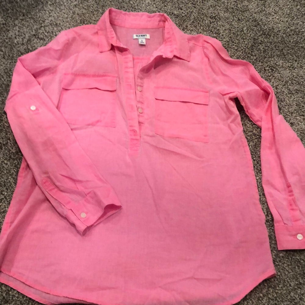 💗2 for $12💗 Hot pink linen top
